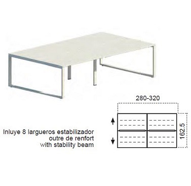 Bureau blanc open space