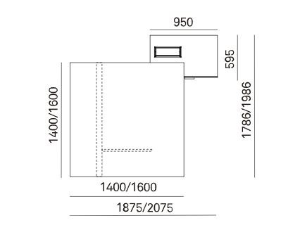 dimensions-batisse-avec-meuble-porteur-droit-1 schéma bureau BATISSE plateau carré et meuble porteur, bureau en couleur.