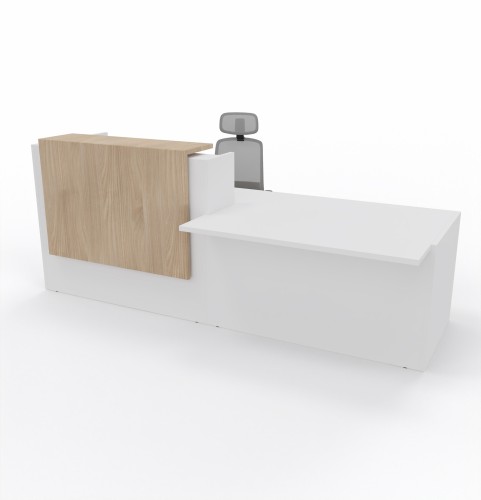 Banque d'accueil PMR en bois Blanche et Orme