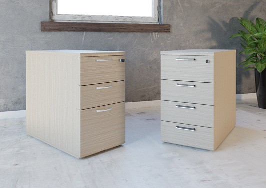 Caisson hauteur bureau en mélaminé