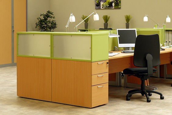 Caisson hauteur bureau en mélaminé avec topBox