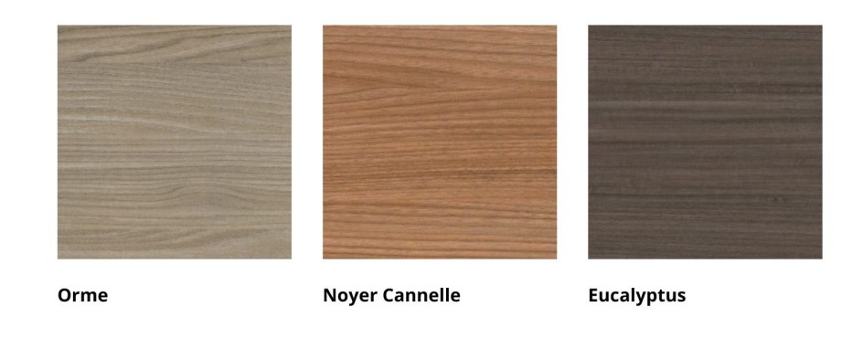 Nuancier Quadri plateau m&eacute;lamin&eacute; Orme eucalyptus noyer